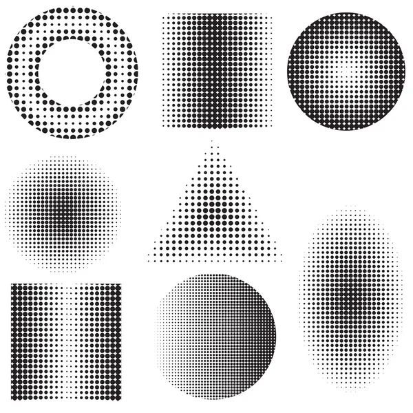 Halftone set — Stockvector