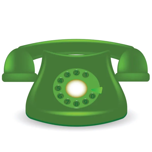 Old green phone — Stock Vector