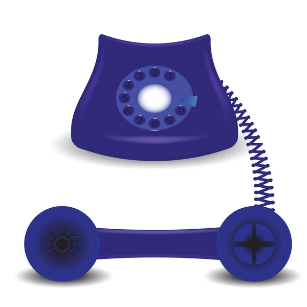 Old blue phone — Stock Vector