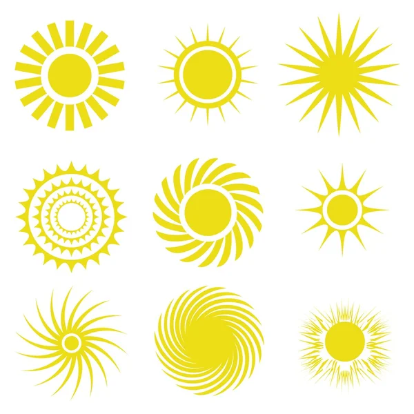 Иконки солнца — стоковый вектор