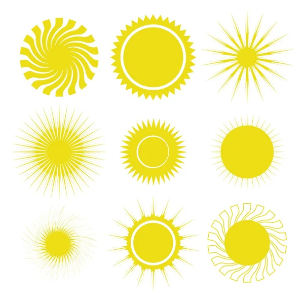 Sol iconos conjunto — Vector de stock