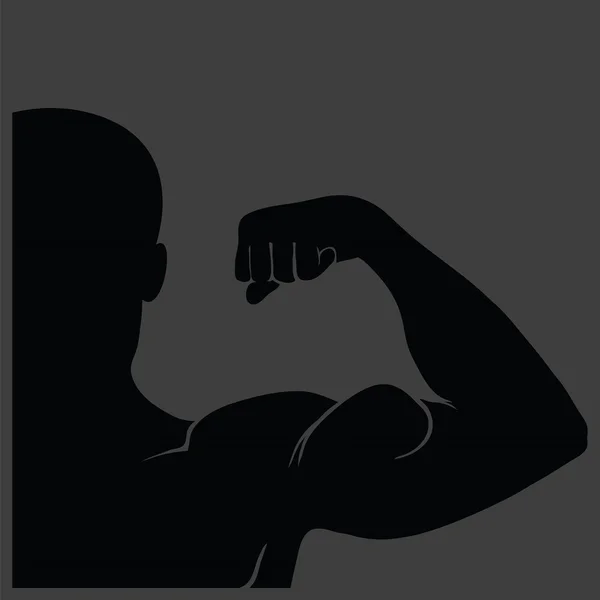 Strong man silhouette — Stock Vector