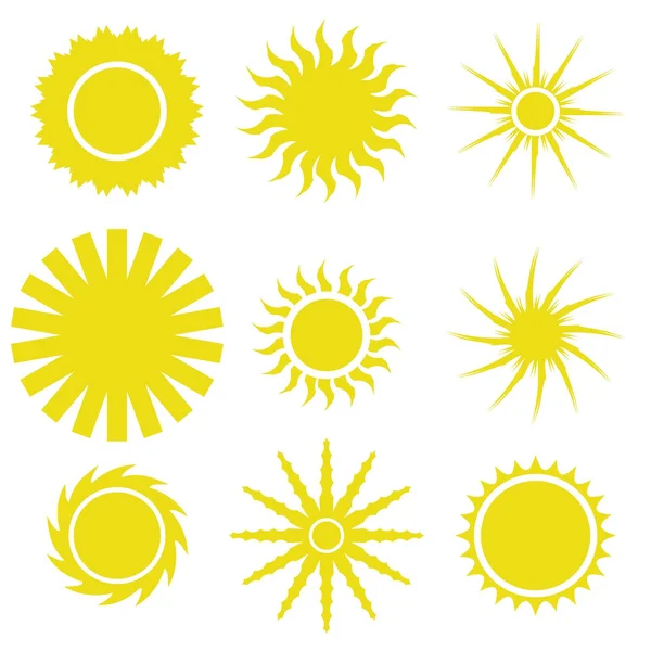 Ikony słońca — Wektor stockowy