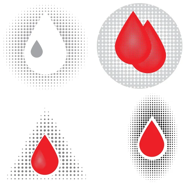 Iconos de sangre — Vector de stock