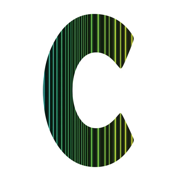 Neon písmeno c — Stockový vektor