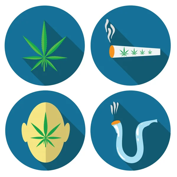 Cannabis-Ikonen — Stockvektor
