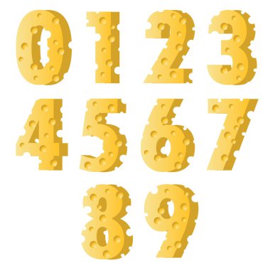 cheese numbers clipart