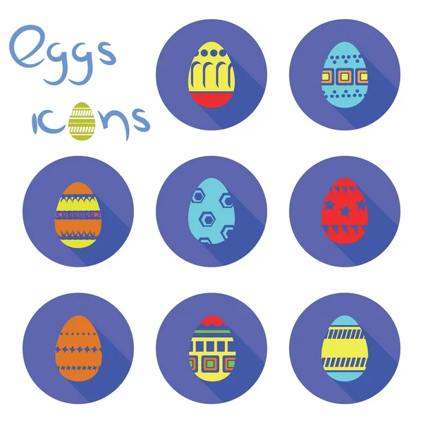 Iconos de huevos — Vector de stock