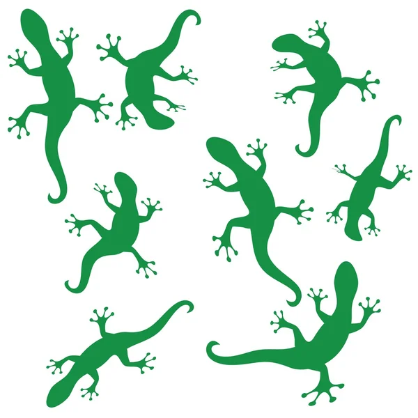 Silhuetas de salamandra — Vetor de Stock
