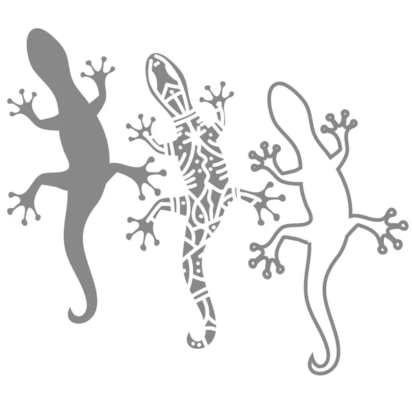 Siluetas de salamandra — Archivo Imágenes Vectoriales