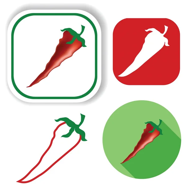 Иконки красного перца — стоковый вектор