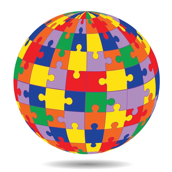 Puzzle esfera — Vector de stock