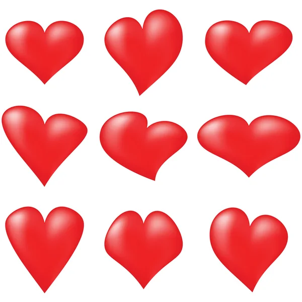 Red hearts — Stock Vector