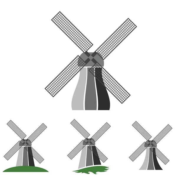 风车剪影集 — 图库矢量图片