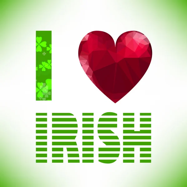 Me encanta Irlandés — Vector de stock