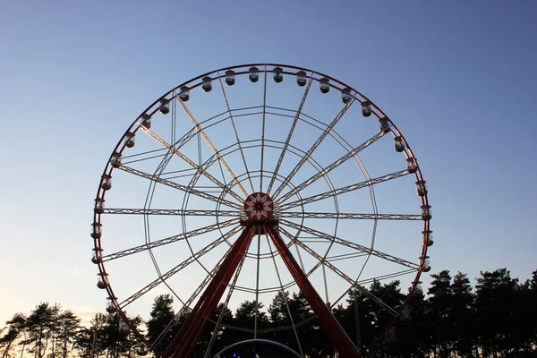 Roue Vintage Retro Ferris Sur Blue Sky Vue Face Grande — Photo