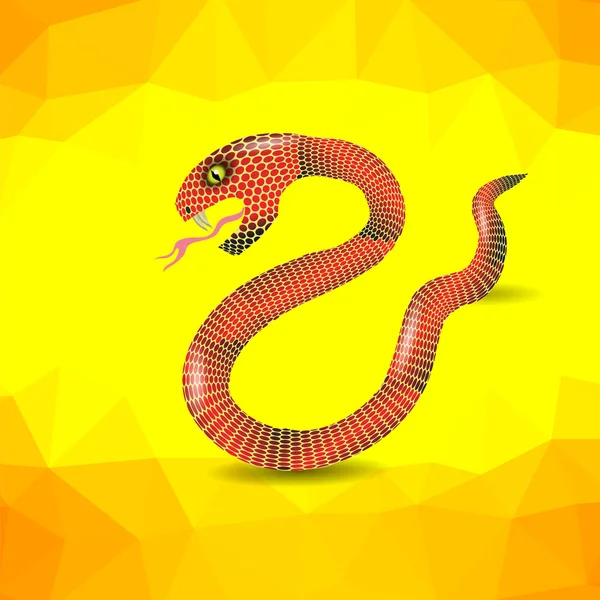 Červený had. — Stockový vektor
