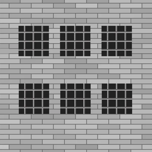 刑務所の灰色のレンガ壁 — ストックベクタ