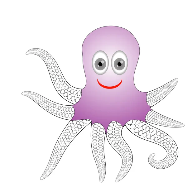 Cheerful Octopus — Stock Vector