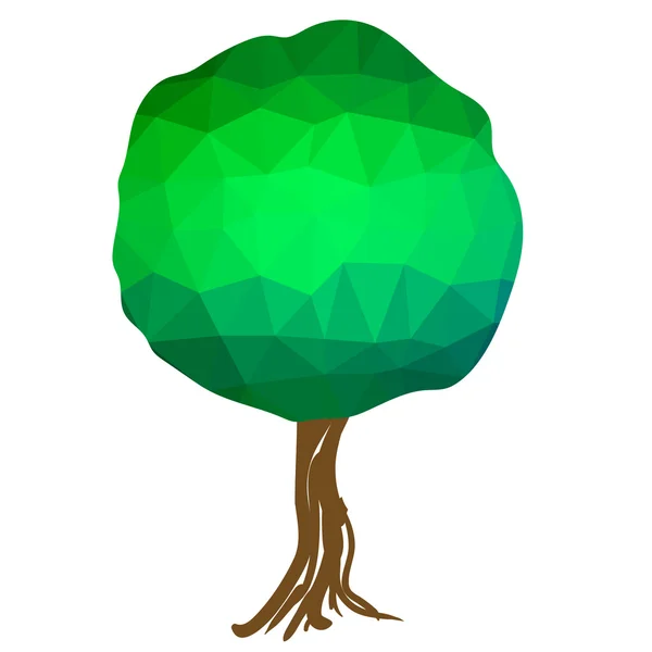 Árbol poligonal verde — Vector de stock