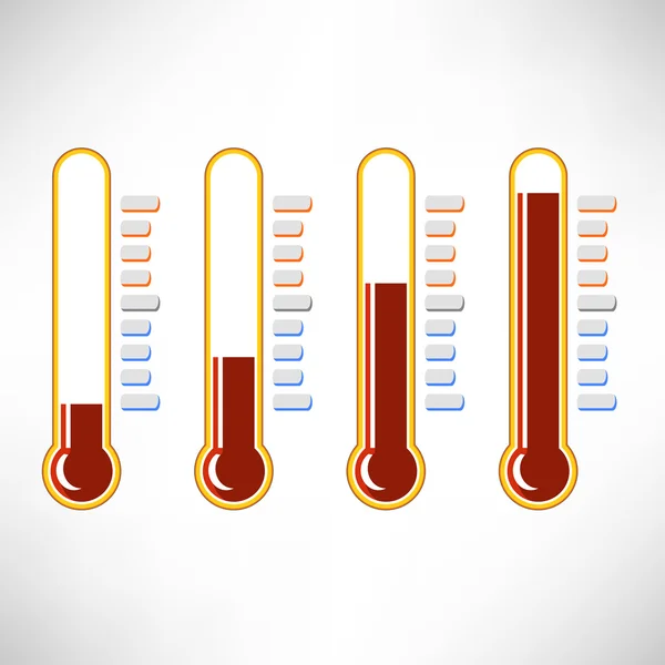 Iconos del termómetro — Vector de stock