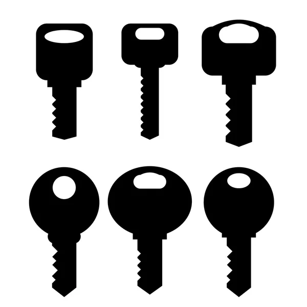 Keys Silhouettes Icoane — Vector de stoc