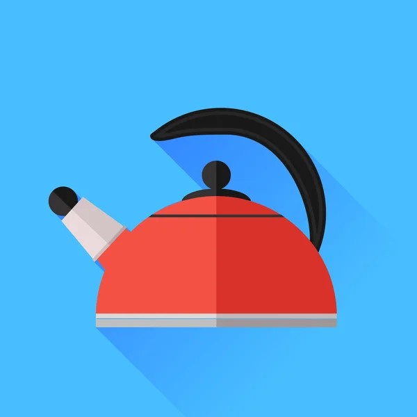 Icône de bouilloire rouge — Image vectorielle