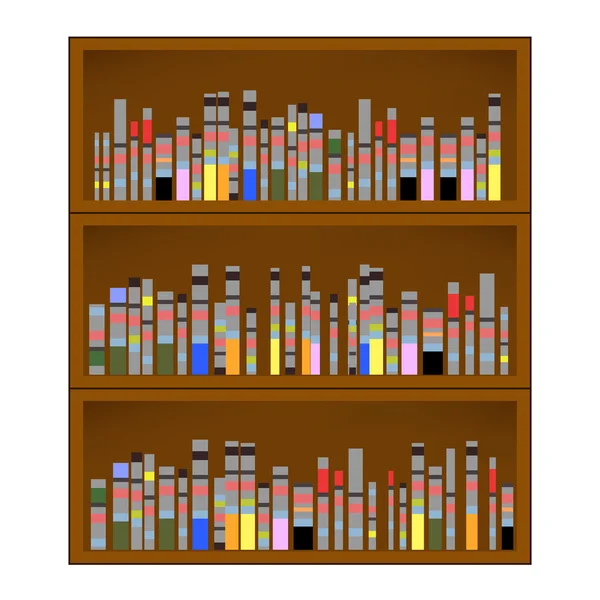 Bücher stehen im Bücherregal — Stockvektor