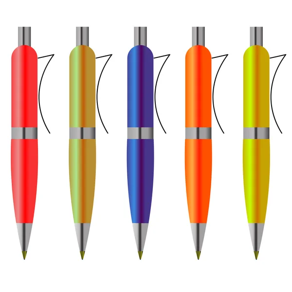 Colorful Pens — Stock Vector