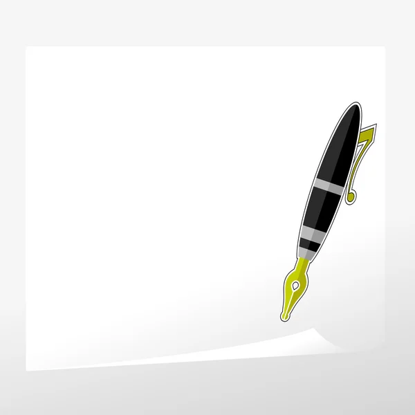 Fountain Pen and Paper — Stockový vektor