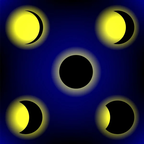 Фази сонячного затемнення — стоковий вектор