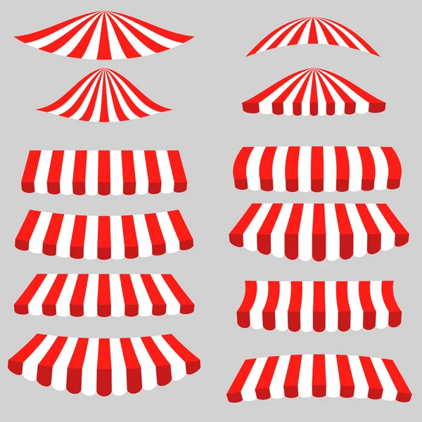 Set of Red White Tents — Stock Vector