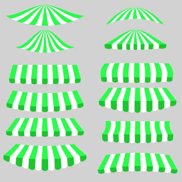 Grön vit tält — Stock vektor