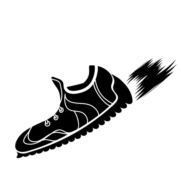 Silhouette delle scarpe Ranning — Vettoriale Stock