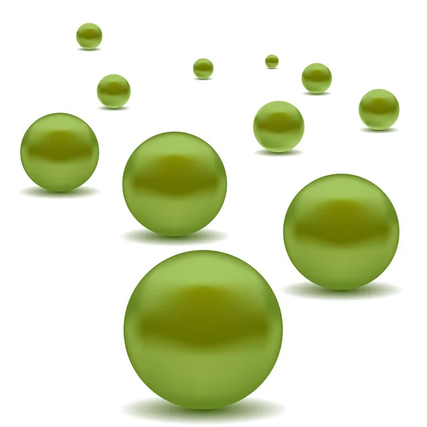 Grüne Perlen — Stockvektor