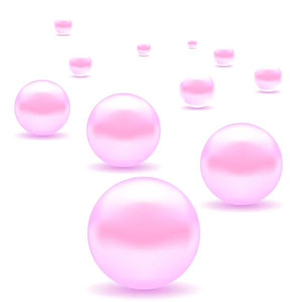 Rosafarbene Perlen — Stockvektor