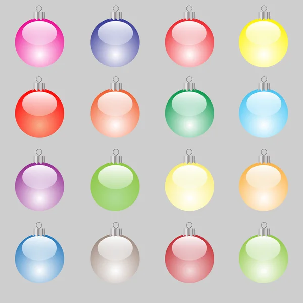 Set of Colorful Christmas Balls — Stock Vector