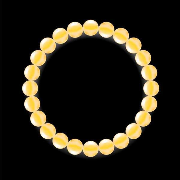 黄色い真珠のネックレス — ストックベクタ