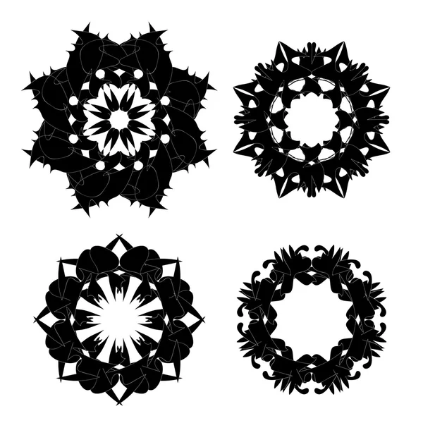 Set of Black Ornaments — Stock Vector