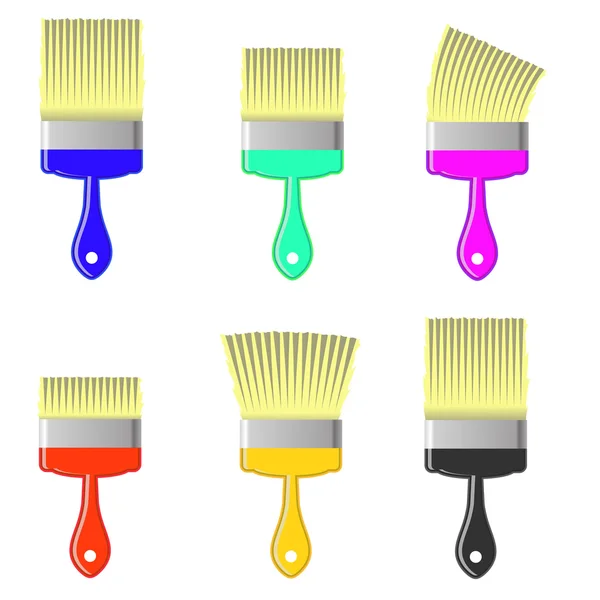 Set of Colorful Paintbrushes — Stock Vector