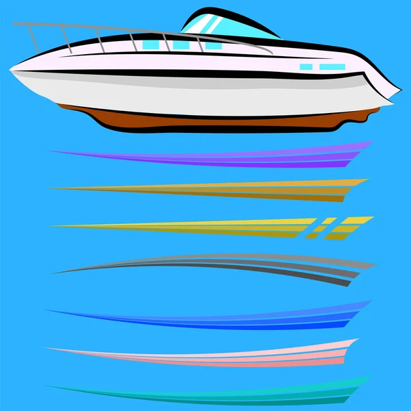 Sor grafikus csónak — Stock Vector