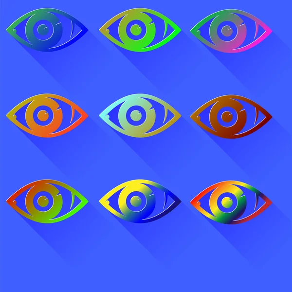 Icono de ojos de color — Vector de stock