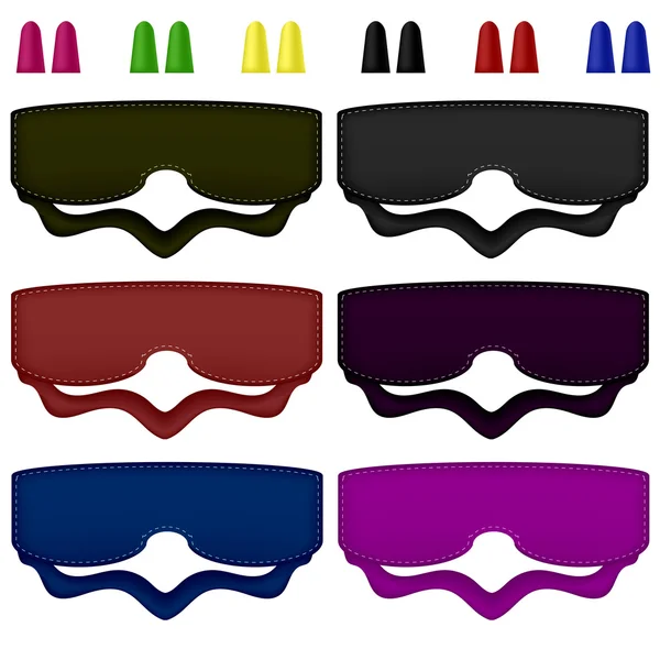 Gekleurde slapen maskers — Stockvector