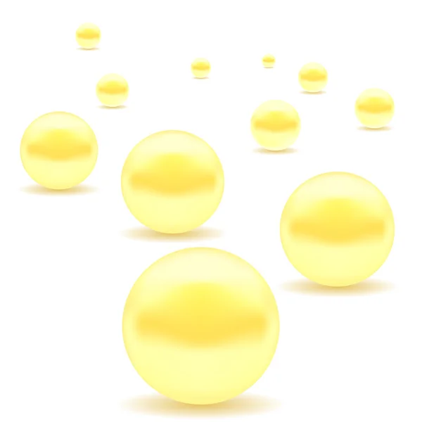 Set of Yellow Pearls — Stock Vector