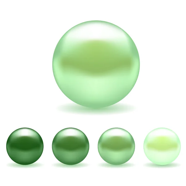 Green Pearl Set — Stock Vector