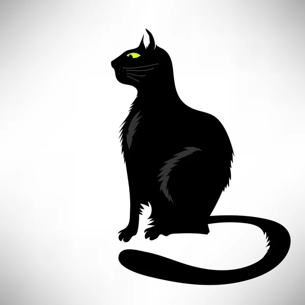 Schwarze Katzensilhouette — Stockvektor