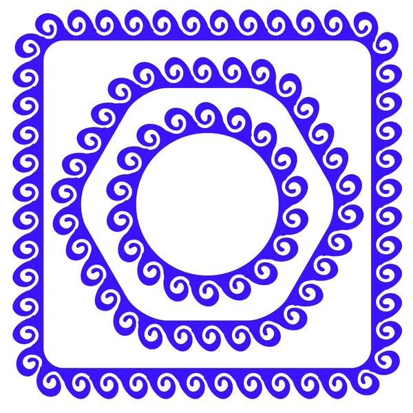 Cadres décoratifs bleus — Image vectorielle