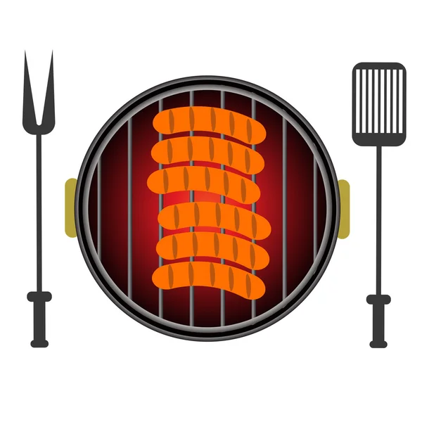 Grill Icon Isolated on White Background — Stock Vector
