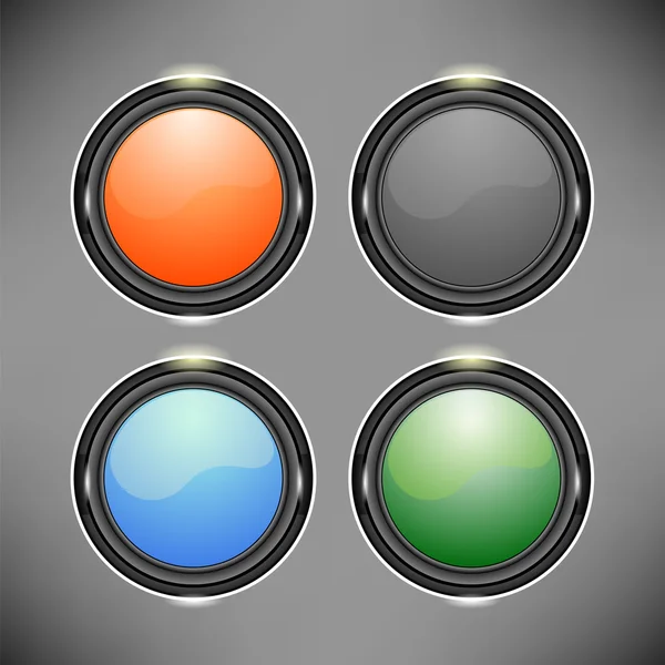Botones de vidrio colorido — Vector de stock
