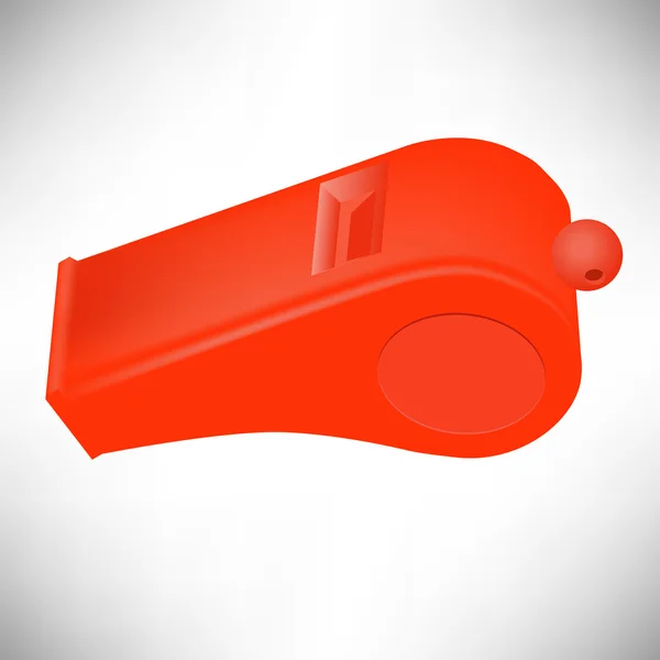 Red Plastic Whistle — Stock Vector